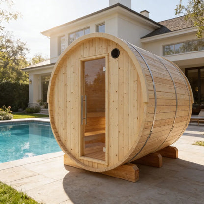 Tampere Finnish Barrel Sauna with WiFi Heater