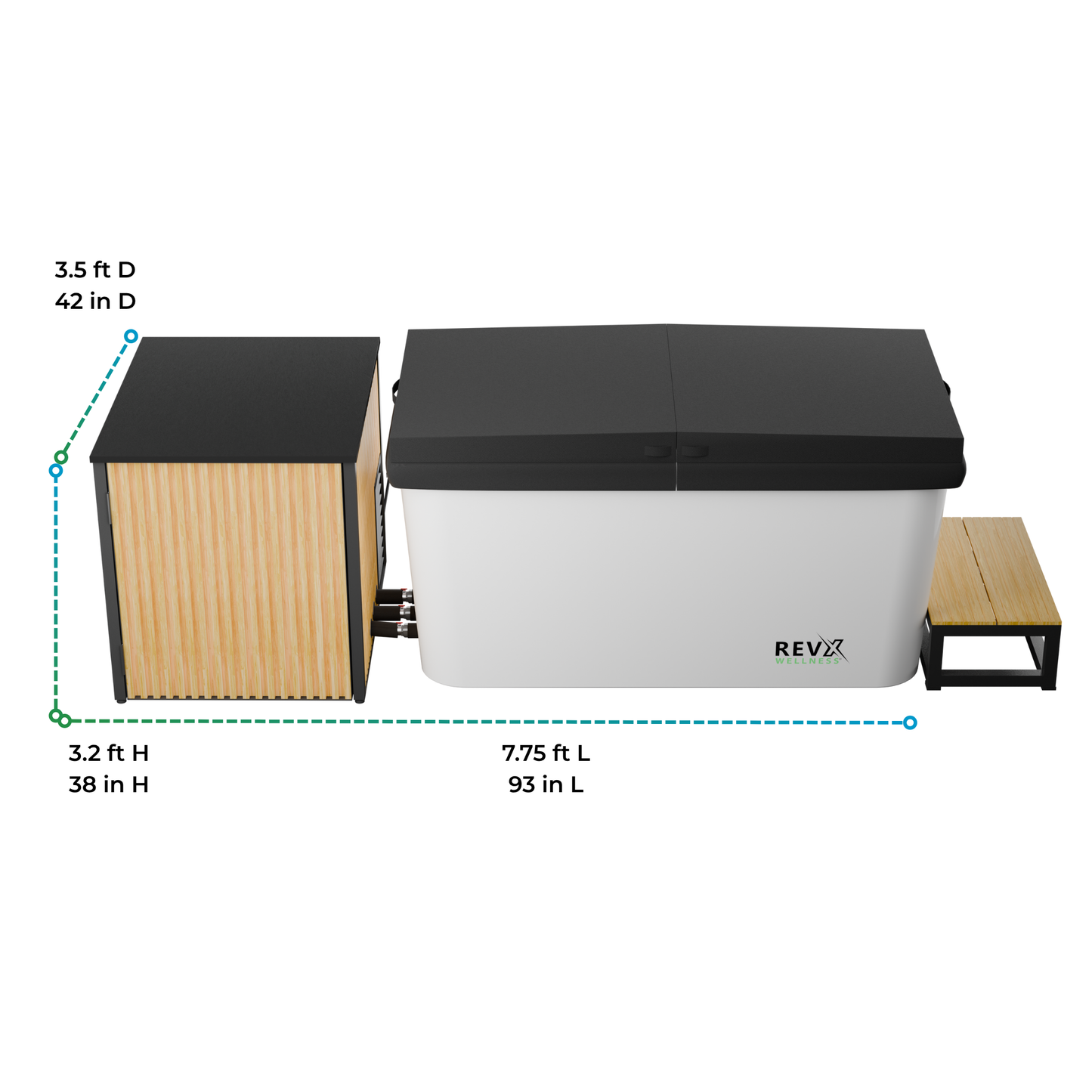 X Tub Cold Plunge + LUX High Performance Chiller and Filtration System