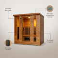 6-Person Cedar Infrared Sauna with 10 Carbon Heaters