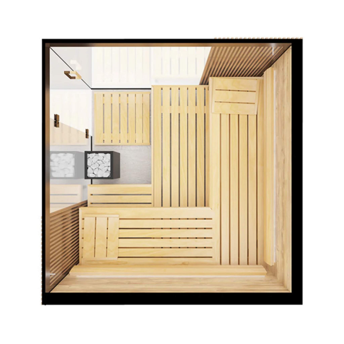 ThermaSol Aalto 4-Person Indoor Semi Panoramic Glass Sauna Cabin