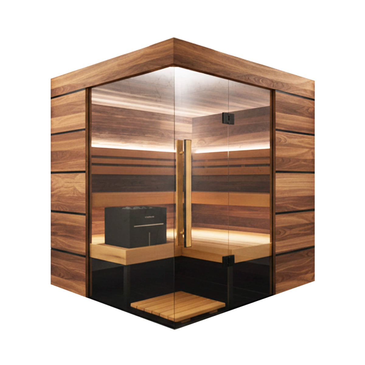 ThermaSol Astra 4-Person Indoor Semi Panoramic Glass Sauna Cabin