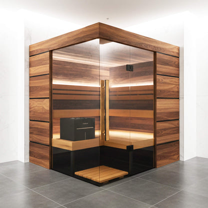 ThermaSol Astra 4-Person Indoor Semi Panoramic Glass Sauna Cabin